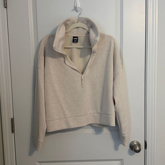 Avia Cream ScubaKnit Quarter-Zip Sweatshirt - Picture 1 of 3
